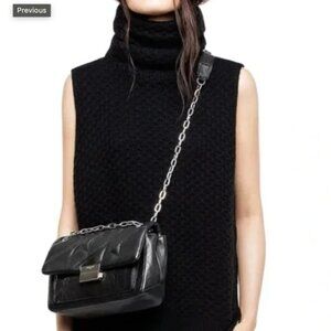 Zadig & Voltaire Grace Deluxe Turtleneck Cashmere Sweater Vest Black